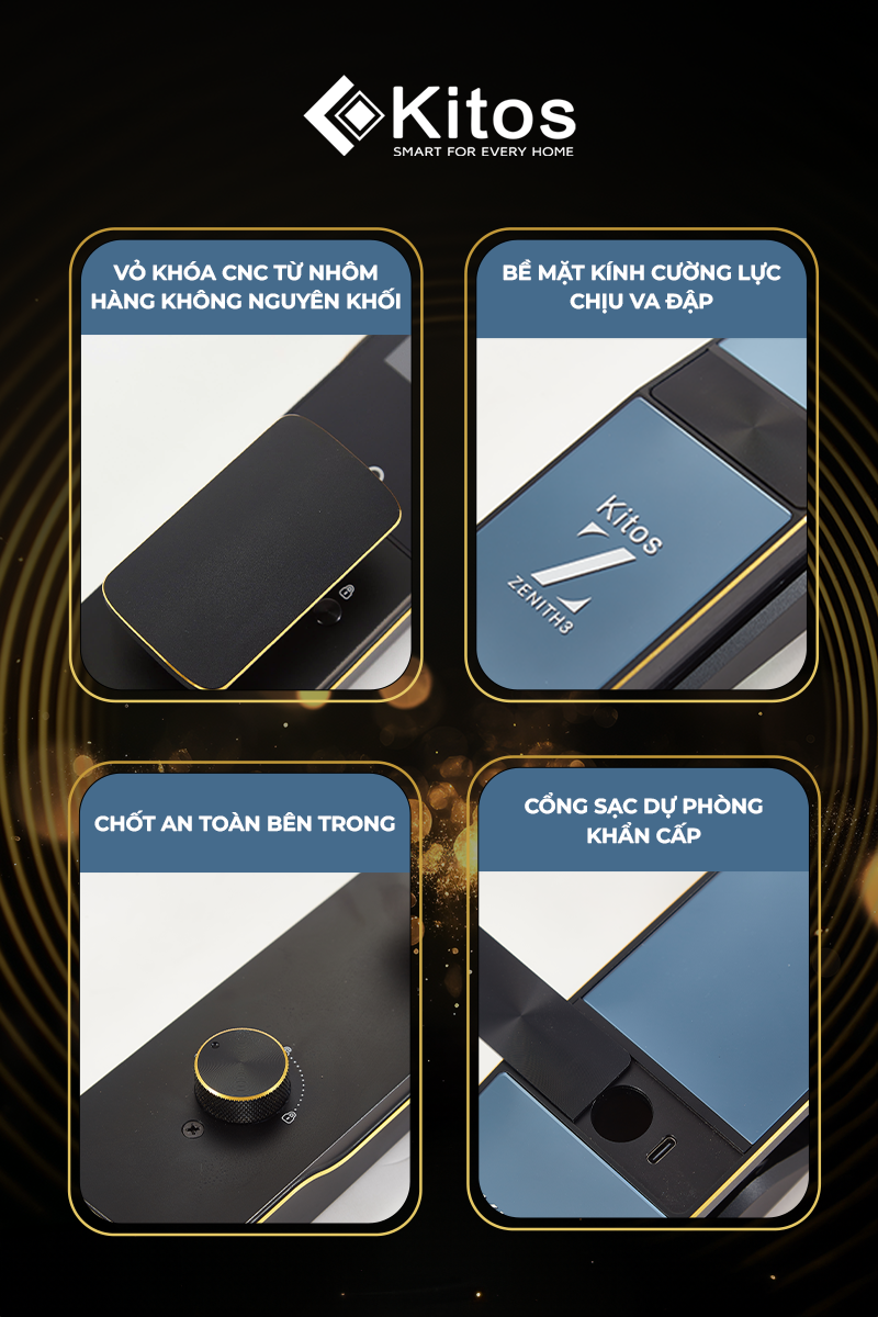 Khoá cửa thông minh Kitos Zenith 3