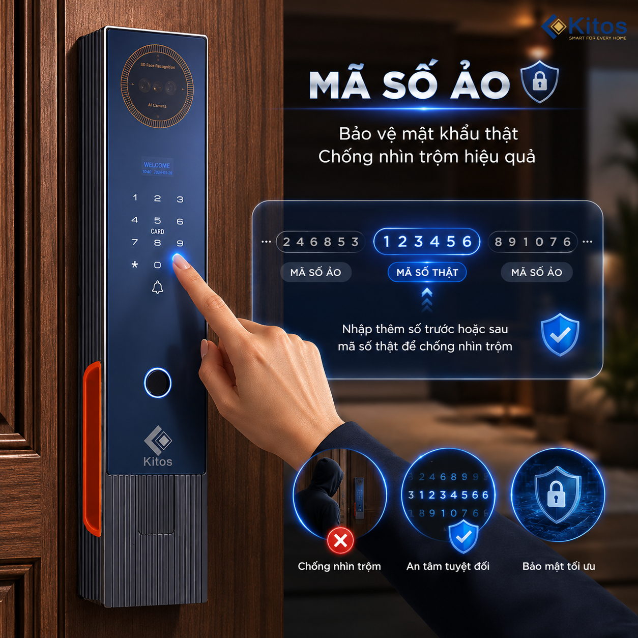 Khoá cửa thông minh Kitos X9 Ultra